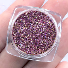 Iridescent Glitter Powder | Holographic Glitter | Holo Embellishments for Resin Craft (Light Pink & Gold / 0.2mm / 2.5g)