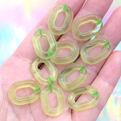 Chunky Acrylic Chain Links | Plastic Oval Open Links | Kawaii Accessories DIY | Cute Purse Chain Making (10 pcs / Transparent Green / 14mm x 20mm)