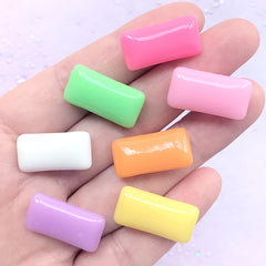 Colorful Chewing Gum Cabochons | Fake Food in Actual Size | Kawaii Jewellery Making | Sweet Decoden | Phone Case Deco (7 pcs / Mix / 11mm x 21mm)