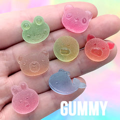 Animal Gummy Candy Cabochon Assortment | Sweets Deco | Kawaii Food Jewelry DIY | Decoden Supplies (7 pcs / Mix)