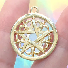 WYSIWYG 10pcs 19x15mm Charms Pentagram Star Charms For Jewelry