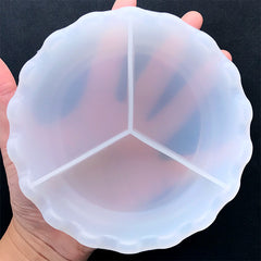 Round Trinket Dish with Wave Rim Silicone Mold | Resin Plate DIY | Home Decoration Craft (130mm)