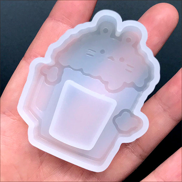 Kawaii Beer Animal Shaker Charm Silicone Mold for Resin Jewelry DIY | Cute Resin Shaker Making (45mm x 52mm)