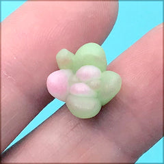 Miniature Succulent Plant | Polymer Clay Cabochon | Dollhouse Craft Supplies | Stud Earrings DIY | Kawaii Jewellery Making (1 Piece / 12mm)