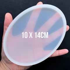 Big Oval Coaster Silicone Mold | Resin Coaster DIY | UV Resin Mould | Epoxy Resin Art Supplies (100mm x 140mm)