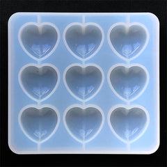 Shiny Puffy Heart Silicone Mold, Clear Puffy Heart Silicone Mold (9  Cavity), Transparent Shiny Mold, UV Resin Mould, Resin Cabochon DIY