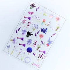 Lavender Clear Film Sheet | Flower Embellishments | Floral Resin Inclusions | UV Resin Craft Supplies