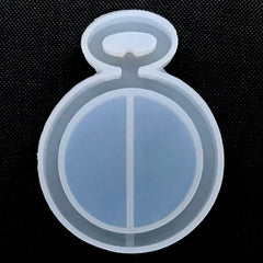 Pocket Watch Shaker Silicone Mold | Kawaii Resin Shaker Charm DIY | Waterfall Decoden Cabochon Making | Resin Craft Supplies (49mm x 65mm)