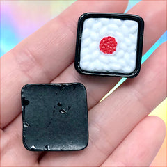Makizushi Cabochons | Japanese Sushi Roll Embellishment | Fridge Magnet Making | Decoden Phone Case DIY (2 pcs / 22mm x 21mm)