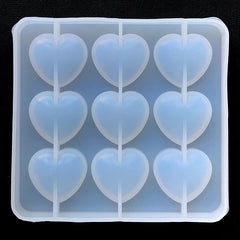 Shiny Puffy Heart Silicone Mold, Clear Puffy Heart Silicone Mold (9  Cavity), Transparent Shiny Mold, UV Resin Mould, Resin Cabochon DIY