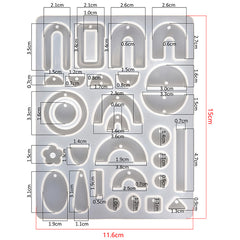 Dangle Earrings Silicone Mold (29 Cavity) | Geometric Retro Statement Earrings DIY | Resin Jewelry Making