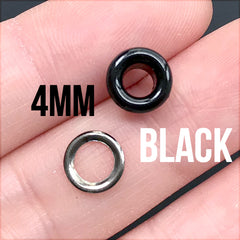 4mm Painted Grommets | Colored Eyelets | Leather Crafts | DIY Supplies (10 sets / Black)