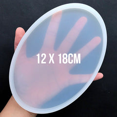 Large Oval Silicone Mold | Resin Coaster DIY | UV Resin Mold | Epoxy Resin Craft Supplies (120mm x 180mm)