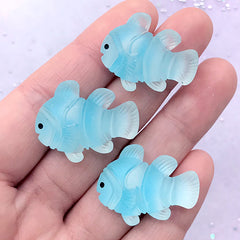 Fish Resin Cabochons | Kawaii Animal Cabochon | Decoden Phone Case DIY | Toddler Jewellery Supplies (3 pcs / 27mm x 21mm)