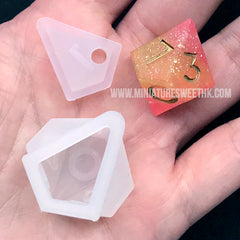 Trapezohedron d10 Silicone Mold | Polyhedral Dice DIY Mold | RPG Game Die Mold | Resin Mould Supplies (23mm x 28mm)