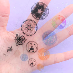 Magical Girl Magic Circle Clear Film Sheet for Resin Jewelry DIY | Mahou Kei Resin Inclusions | Filling Materials for UV Resin Crafts