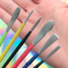 Clay Carving Tools (Set of 6 pcs), Double Ended Clay Sculpting Tools, MiniatureSweet, Kawaii Resin Crafts, Decoden Cabochons Supplies