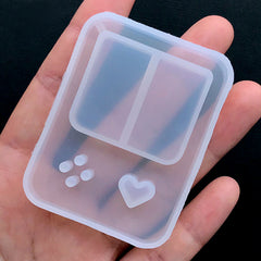 Handheld Game Console Silicone Mold | Kawaii Resin Shaker Charm Making | Decoden Cabochon Mold (44mm x 59mm)