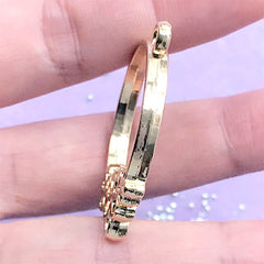 Sakura Circle Open Bezel Pendant | Thick Type Deco Frame for Resin Shaker Charm DIY | Kawaii Jewelry Supplies (1 piece / Gold / 32mm x 39mm)