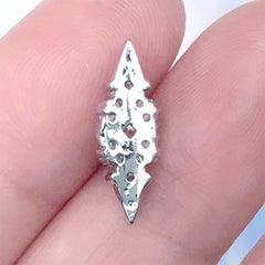 Rhombic Nail Charm with Rhinestones | Sparkle Nail Decorations | Luxury Resin Inclusion (1 piece / Silver / 6mm x 17mm)