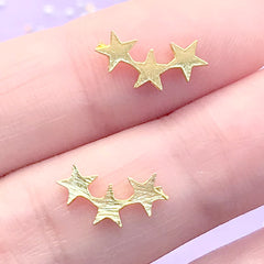 Magical Star Embellishments for Kawaii UV Resin Art | Astronomy Jewelry DIY | Resin Inclusions (4 pcs / Gold / 6mm x 13mm)