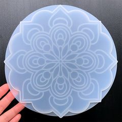 Round Mandala Coaster Silicone Mold | Resin Coaster DIY | Home Decor with Resin (198mm)