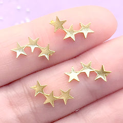 Magical Star Embellishments for Kawaii UV Resin Art | Astronomy Jewelry DIY | Resin Inclusions (4 pcs / Gold / 6mm x 13mm)