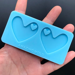 Heart Pendant Silicone Mold | Kawaii Keychain Making | Chunky Jewelry DIY | Resin Art Supplies (38mm x 33mm)