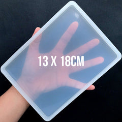 Big Rectangular Coaster Silicone Mold | Large Rectangle Coaster DIY | Epoxy Resin Art Supplies | Flexible Clear Mould (130mm x 180mm)