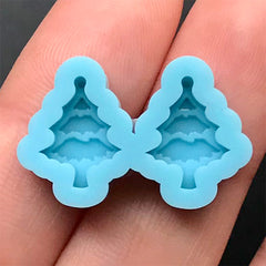 Small Christmas Tree Silicone Mold (2 Cavity) | Mini Christmas Embellishment DIY  | Polymer Clay Mold | Resin Jewelry Making (9mm x 12mm)