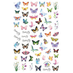 Colourful Butterfly and Flower Stickers | Spring Nail Design | Insect Sticker | Resin Inclusions |