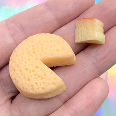 Miniature Japanese Cotton Cheesecake (Set of 2) | Dollhouse Sponge Cake | Fake Food Jewelry Making (28mm x 11mm)