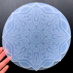 Mandala Flower Coaster Silicone Mold | Resin Coaster Making | Home Decoration Craft | Resin Art Supplies (198mm)
