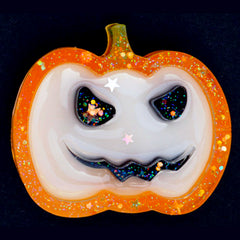 Halloween Pumpkin Resin Shaker Mold | Kawaii Shaker Charm Making | Resin Craft Supplies (51mm x 46mm)