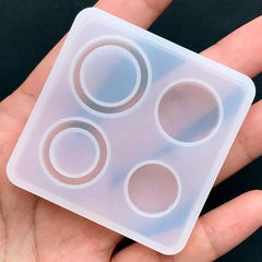 Circle Ring and Flat Round Soft Mold (4 Cavity) | Resin Jewelry DIY | Clear Silicone Mould for UV Resin | Epoxy Resin Supplies