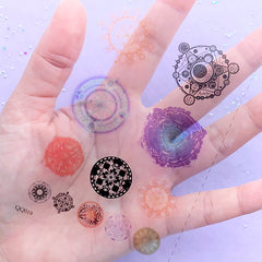 Mahou Kei Magic Circle Clear Film Sheet for UV Resin Jewellery DIY | Magical Girl Resin Inclusions | Kawaii Resin Fillers