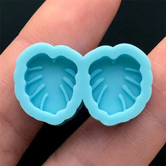 Small Monstera Leaf Silicone Mold (2 Cavity) | Tropical Leaf Mould | Resin Shake Bit Making | Stud Earrings Mould (11mm x 12mm)