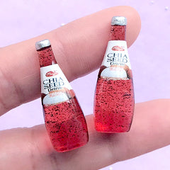 3D Dollhouse Miniature Chia Seed Fruit Drink Cabochons | 1:6 Scale Doll House Beverage | Dollhouse Lychee Drink (2 pcs / 11mm x 32mm)