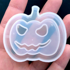 Halloween Pumpkin Resin Shaker Mold | Kawaii Shaker Charm Making | Resin Craft Supplies (51mm x 46mm)