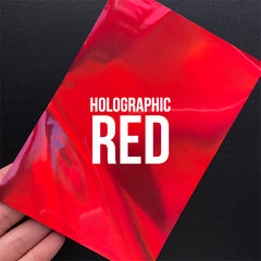 HOLOGRAPHIC RED Toner Laser Adhesion Foil (Set of 20 pcs) | Heat Transfer Foil | Foiled Calligraphy DIY (100mm x 150mm)