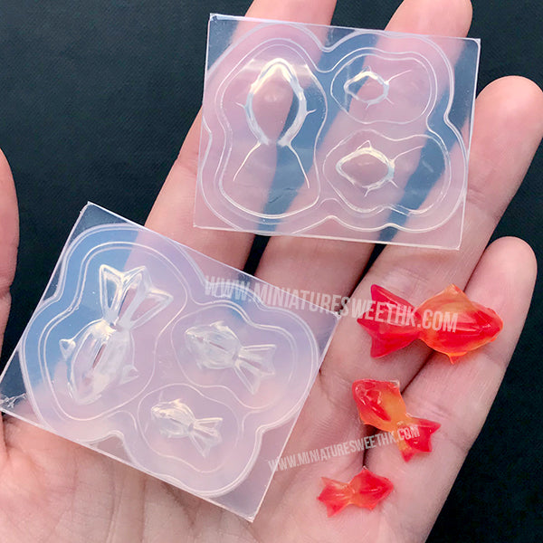 3D Goldfish Mold (3 Cavity) | Miniature Fish Silicone Mold | Resin Koi ...