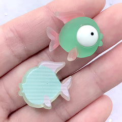 Fish Cabochons | Marine Life Resin Cabochon | Kawaii Hair Bow Centerpieces | Toddler Jewellery DIY (3 pcs / 21mm x 20mm)