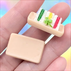 Dollhouse Club Sandwich Cabochons | Miniature Food Supplies | Kawaii Decoden Pieces (2 pcs / 17mm x 26mm)