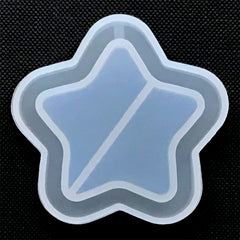 Star Shaker Charm Silicone Mold | Resin Shaker Cabochon DIY | Kawaii Decoden Supplies | Soft Clear Mold for UV Resin (49mm x 48mm)