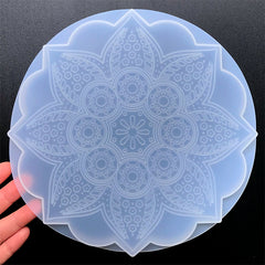 Flower Mandala Coaster Silicone Mold | Make Your Own Coaster with Resin | Home Decor Art | Resin Craft Supplies (198mm)
