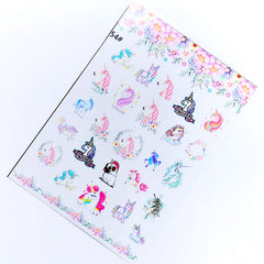 Pastel Unicorn Clear Film for Resin Craft | Fairy Kei Magical Girl Embellishments | Kawaii Resin Inclusion