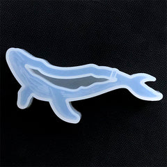 Whale Resin Shaker Charm Silicone Mold | Marine Life Mold | Fish Cabochon Mold | Kawaii Resin Craft Supplies (29mm x 80mm)