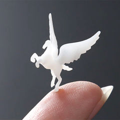 3D Mythical Creature Resin Inclusion | Pegasus Figurine | Flying Horse Embellishment | Resin Jewelry Supplies (1 piece / 23mm x 33mm)