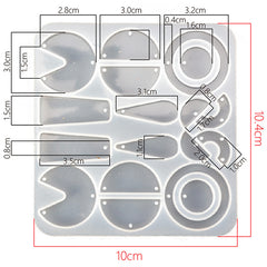 Statement Earring Silicone Mold for Resin (18 Cavity) | Geometry Dangle Earrings Making | Retro Geometric Jewelry DIY