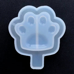 Paw Popsicle Resin Shaker Mold | Kawaii Shaker Charm Silicone Mold | Sweet Deco | Decoden Craft Supplies (53mm x 60mm)